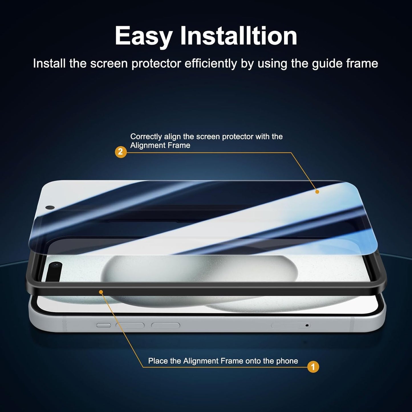 NEW'C 3 Pack Privacy for iPhone 16, iPhone 15 Screen Protector (6.1 inches), Anti-Spy Tempered Glass Film,Enhanced 28-Degree Privacy Angle with easy installation tool included