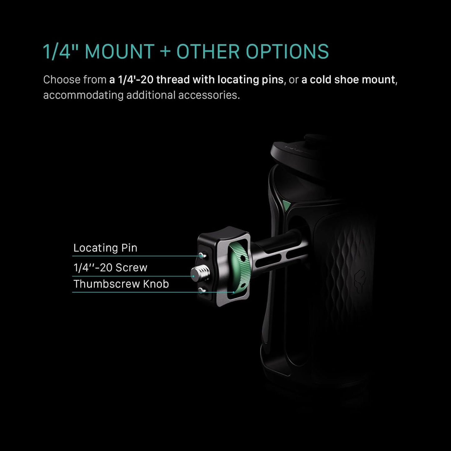 Tilta Xeno Side Handle for Filmmakers & Cameras - Black | Secure Connection & Helps Prevent Rotation | Adjustable Height | Textured Silicone Grip | Convenient Assembly (1/4"-20 w/Locating Pins)