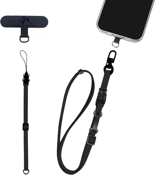 Cell Phone Strap Adjustable Wrist Strap Crossbody Cellphone Holder Extra Long Phone Lanyard Wrist Lanyard (Black)