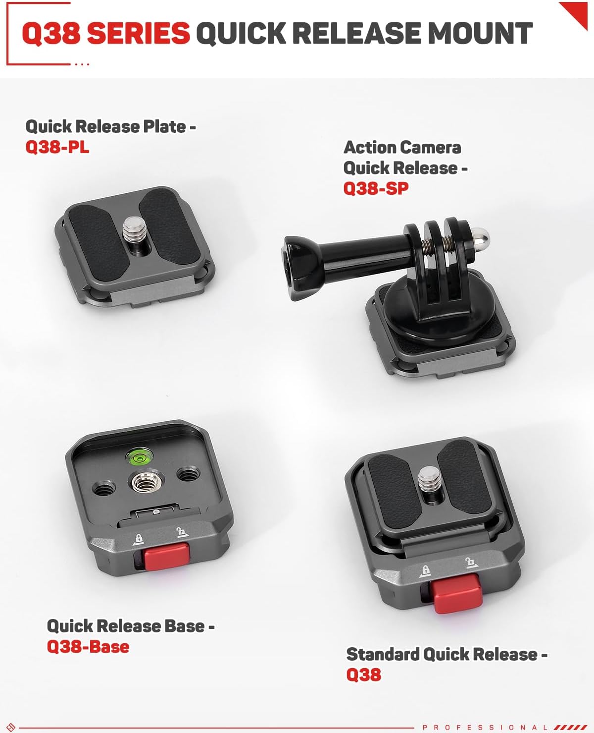 IFOOTAGE Q38-PL Quick Release Plate, Camera Quick Release Plate, Tripod Mount Quick Release Plate, QR Adapter with 1/4" Screw for Camera, Q38-PL