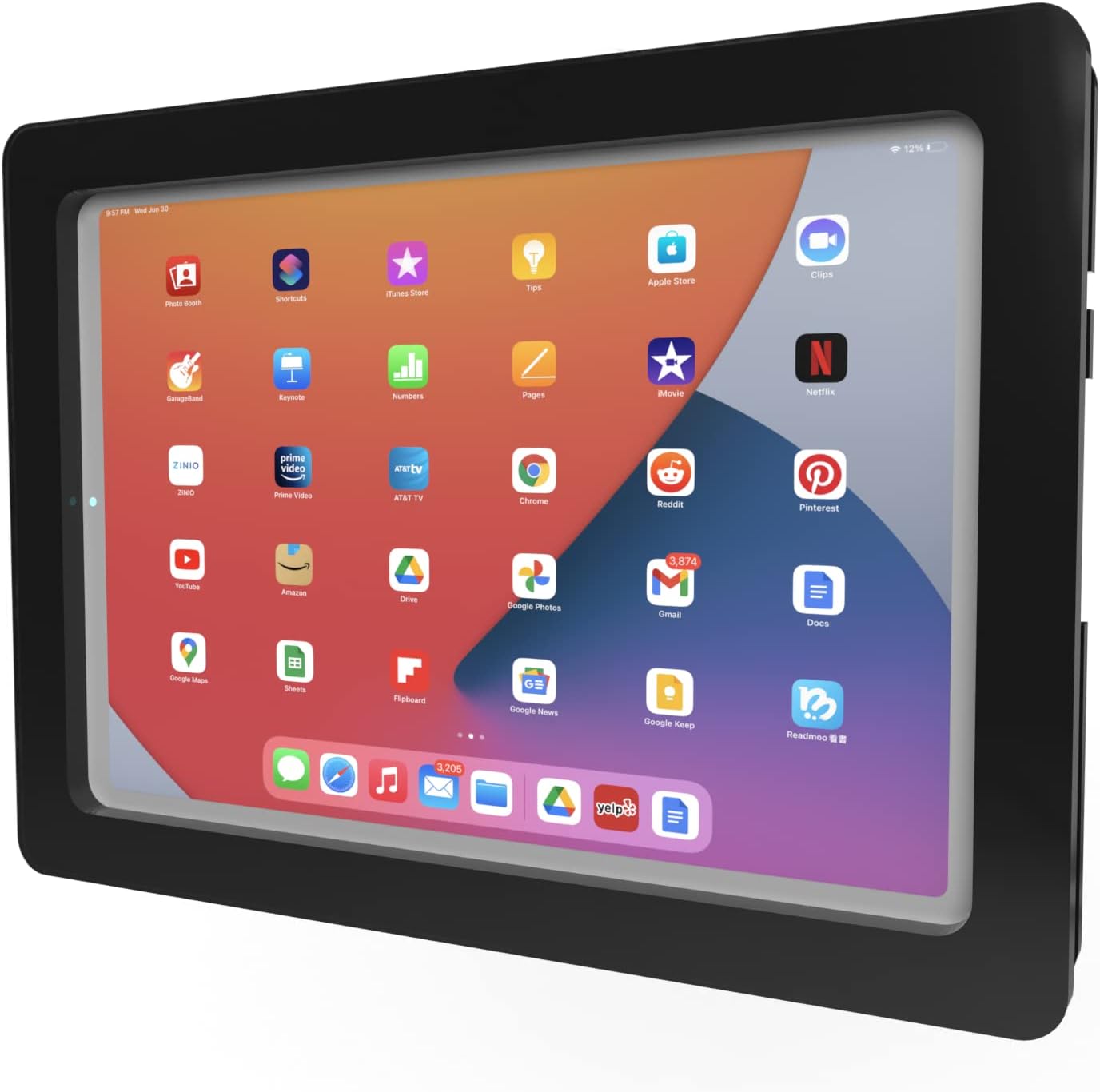 TABcare Anti-Theft Acrylic VESA Enclosure for Apple iPad Pro 11" 1st, 2nd, 3rd, 4th gen. with Free Wall Mount Kit & 90-Degree Angle USB C Cable (iPad Pro 11 1/2/3/4, Black)