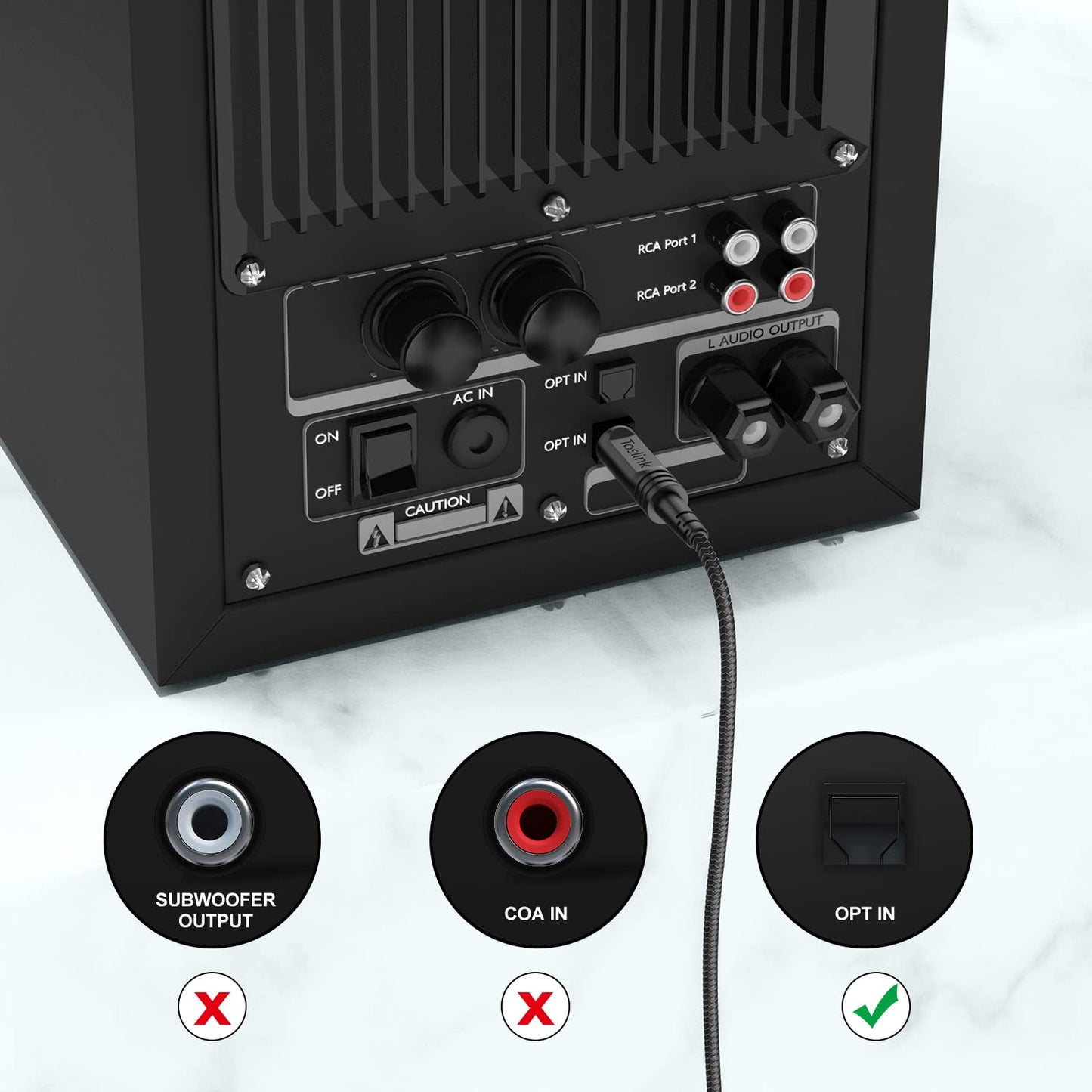 EMK Digital Optical Audio Cable [12 Feet/4M] - Slim Nylon Braided Toslink Fiber Optic Cable for Sound Bar, TV, Home Theater, PS4, Xbox, Blu-Ray Player & More - High-Speed SPDIF (Black1)