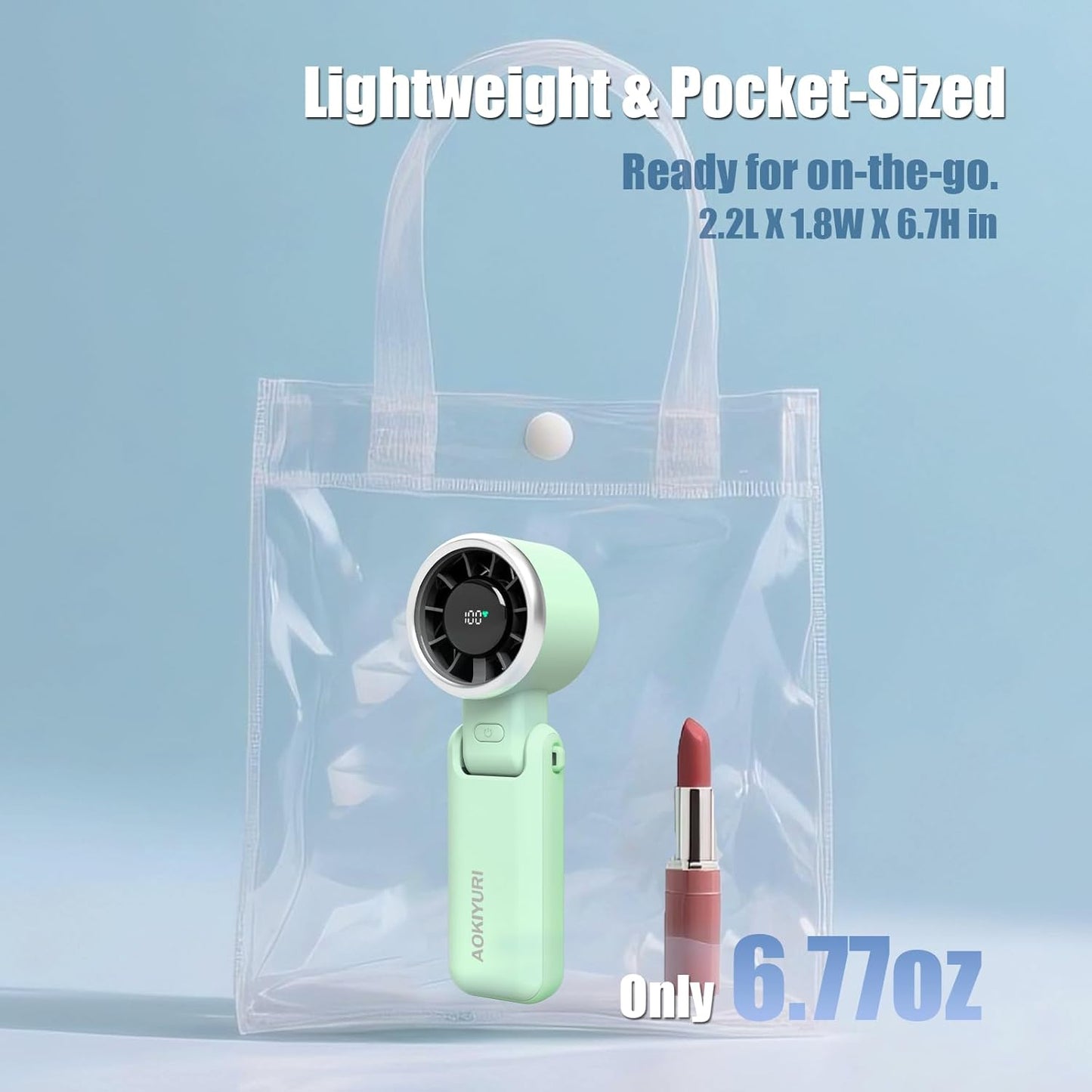 Foldable Handheld Fan | 5-Speed Turbo Blast | 16-Hour Runtime | Type-C Fast Charging | 3-in-1 Portable Design - Perfect for Travel, Camping, Office & Gifts