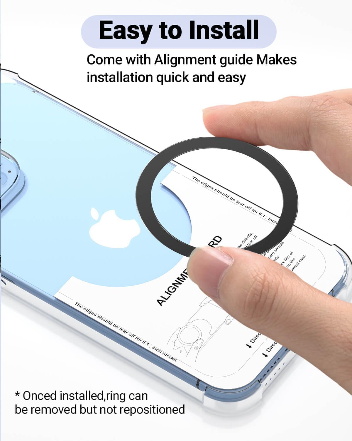 for Magsafe Ring - 10 PCS, Ultra-Thin(0.4mm) Magsafe Sticker, Compatible with iPhone 15 Pro Max, 15 Pro, 15/14/13/12 Series, Samsung Galaxy, Google Pixel Series Black