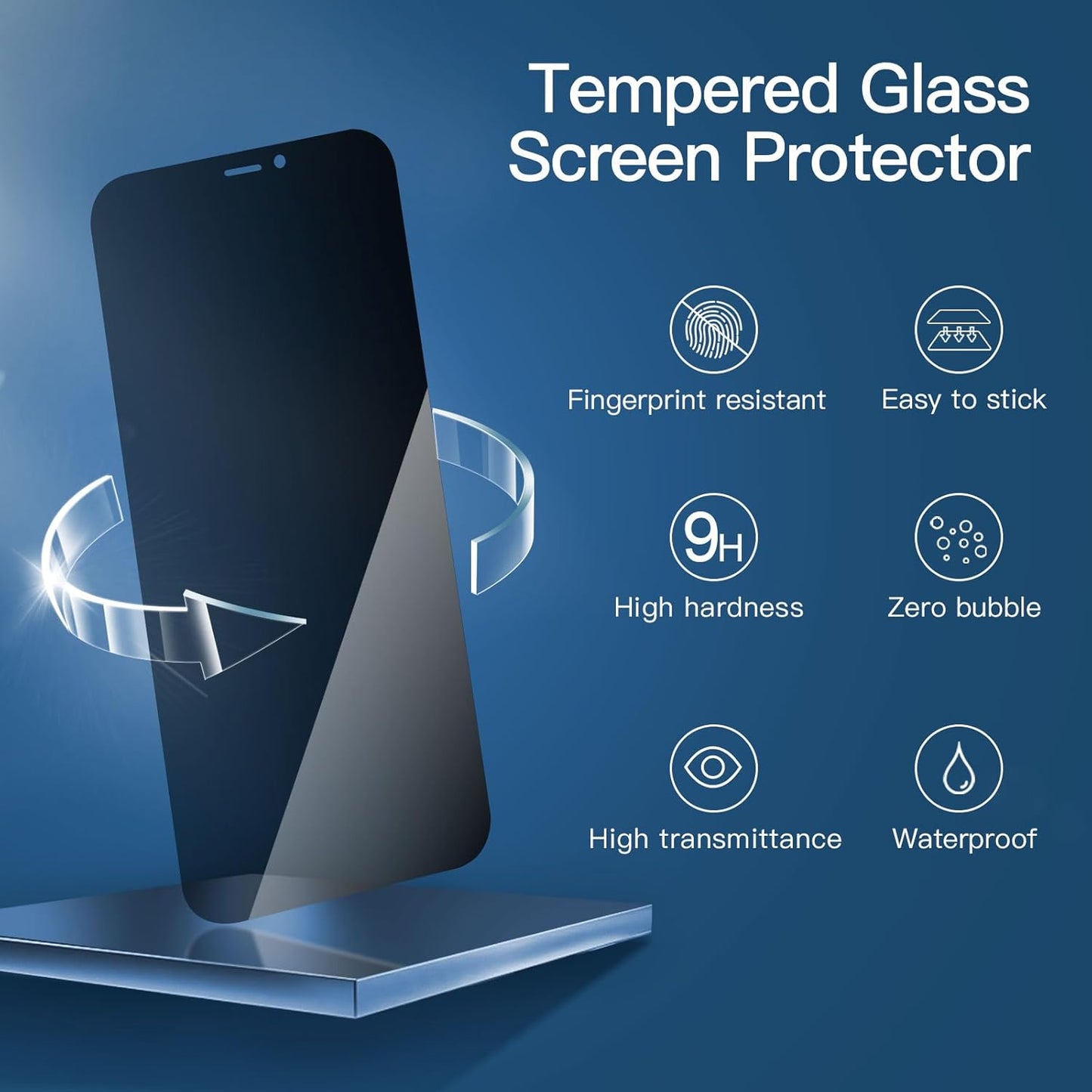 NEW'C 3 Pack Privacy for iPhone 12 Mini Screen Protector (5.4"), Enhanced 28-Degree Privacy Angle, Ultra Durable 9H Hardness, Bubble-Free