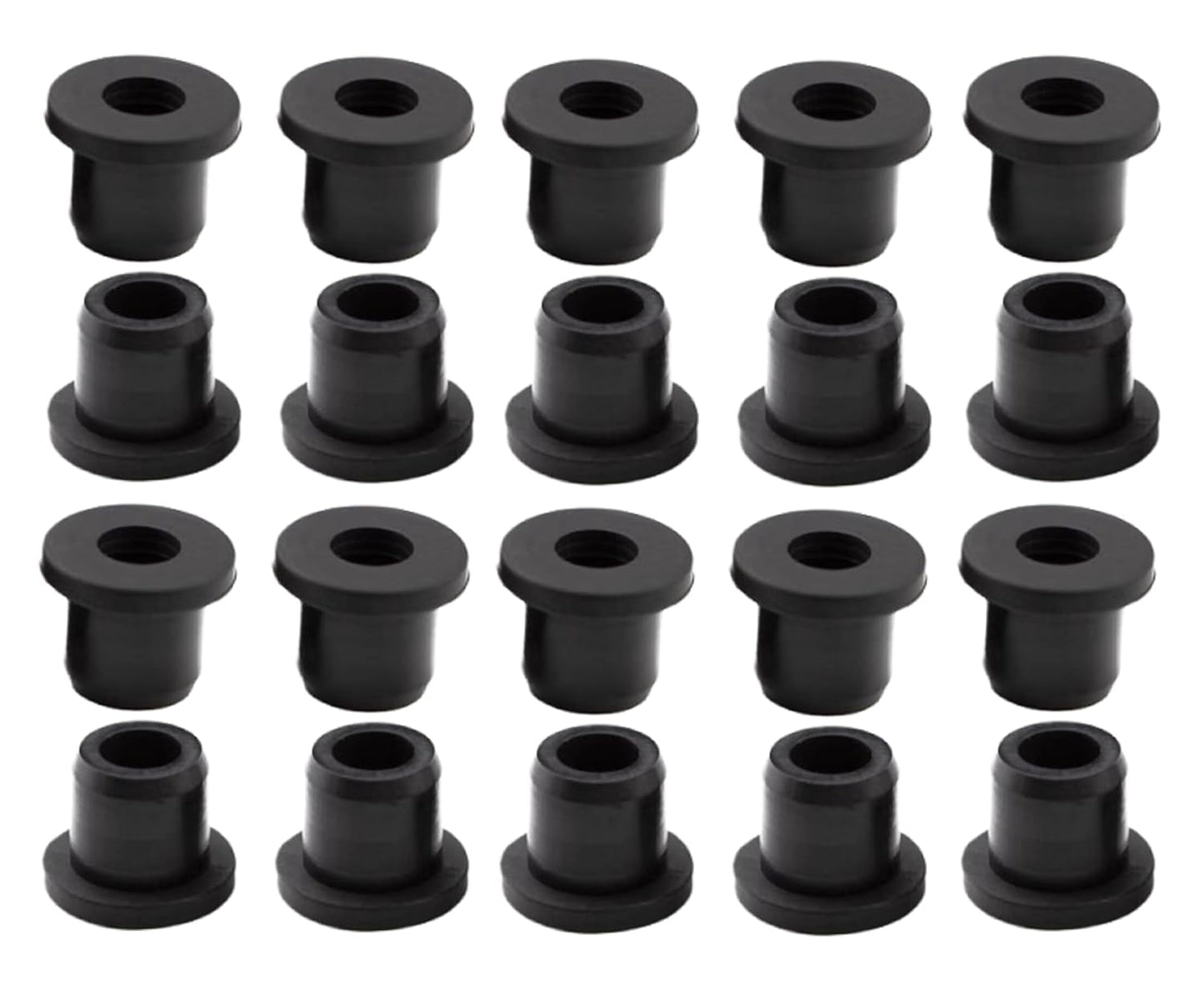 20 pcs 3/8" Drill Hole，1/4" ID Black Silicone Top hat Rubber Grommets for Wiring，Automotive，Firewall，Hole Plug，Desk，Screw，Water and Gas Pipe，Drain，House Siding，Cable Bushing，Glass，Wire Plug