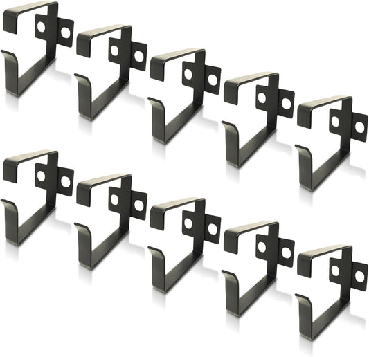10 Pack Server Rack Cable Management D-Ring Hooks - Bracket Organizer Hook Mount Set for Network Patch Cables, Fiber Optic, Power Cords (10 Pieces) - Made in Taiwan