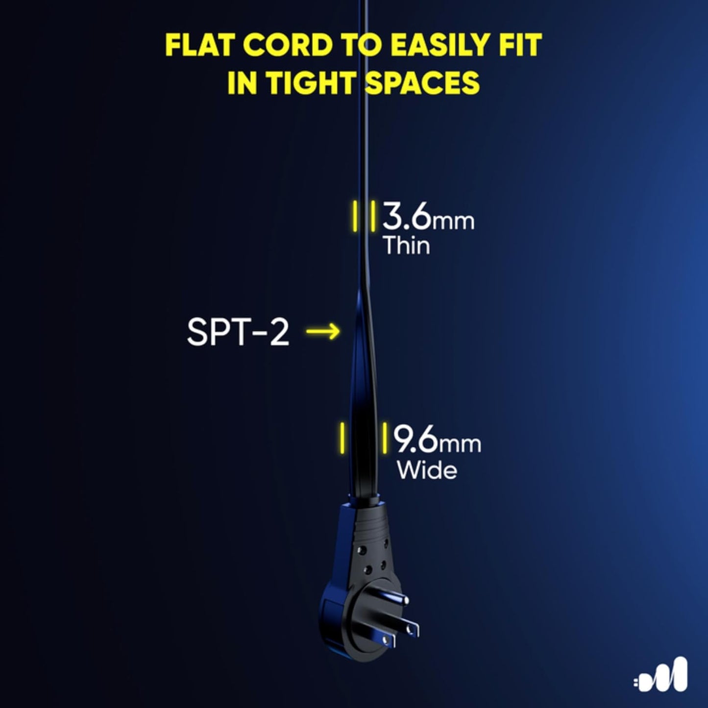 Maximm Cable 15 Ft 360° Rotating Flat Plug Extension Cord/Wire, 16 AWG Multi 3 Outlet Extension Wire, 3 Prong Grounded Wire - Black - UL Certified