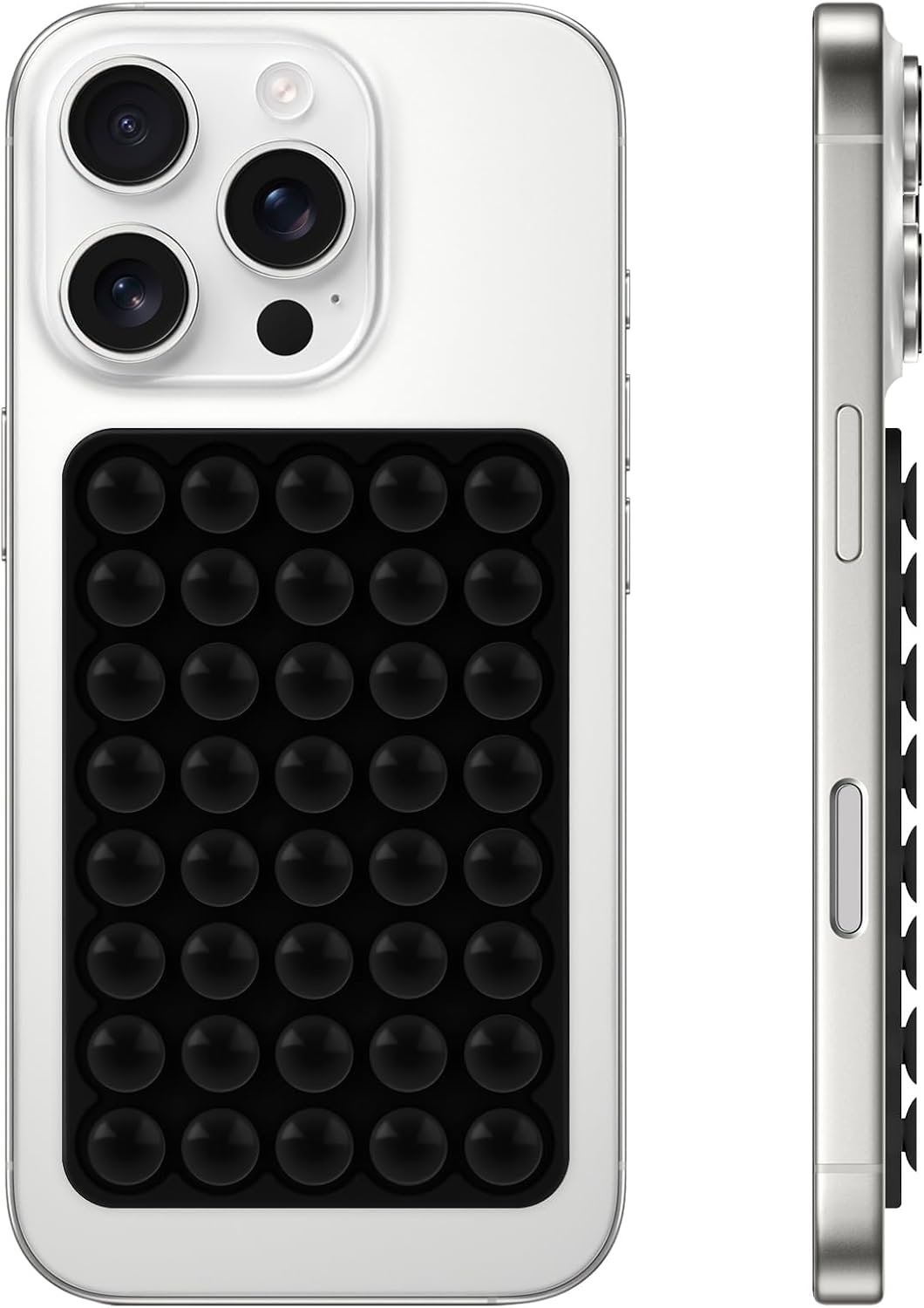 Silicone Suction Phone Case Mount, Non Slip Suction Cup Phone Mount, Phone Accessories Holder for Selfies and Videos, Silicon Adhesive Phone Stand Sticky for Cell Phone Black