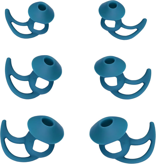 Silicone Earbud Tips 3 Pairs SML Soft and Comfortable Noise Isolation Replacement Blue Ear Tips Compatible with Bose QuietComfort and Sport Earbuds
