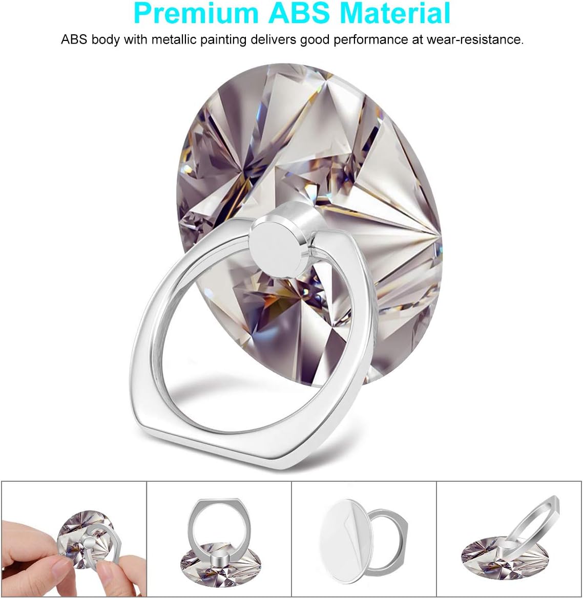 Bonoma Finger Ring Stand, 3 Pack Bling 360 Degree Rotation Phone Ring Stand Grip Holder Compatible with Smartphones and Tablets