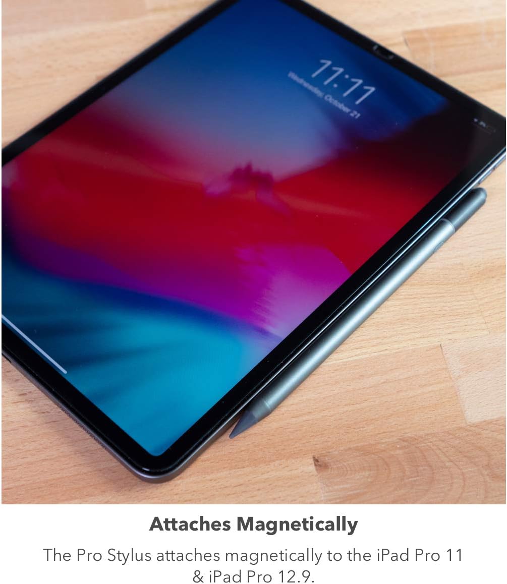 ZAGG Pro Stylus with Active & Capacitive Tips, Palm Rejection, Tilt Recognition, Instant Bluetooth Pairing, Compatible with iPad Pro 11/12.9 (3,4, & 5 Gen)/Air 10.9/iPad 10.2/9.7/Mini 5