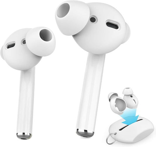 AhaStyle 3 Pairs AirPods Ear Tips Silicone Earbuds Cover [Not Fit in The Charging Case] Compatible with Apple AirPods (3 Pairs Small, White)