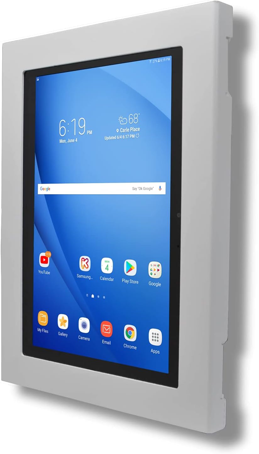 TABcare Locking Anti-Theft Metal Case for Samsung Galaxy TAB E 9.6 Tablet for Kiosk, POS, Store, Show Display, Time Clock (TAB E 9.6, White)