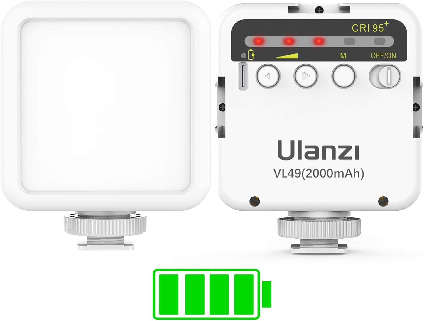 ULANZI VL49 2000mAh LED Video Light w 3 Cold Shoe, Rechargeable Soft Light Panel for DJI OSMO Mobile 3 Pocket Zhiyun Smooth 4 Sony RX100 VII Canon G7X Mark III A6400 6600 Action Camera 13 9 8 Vlogging