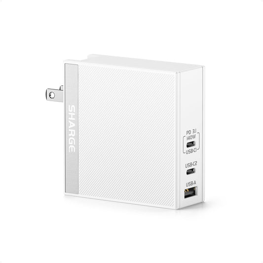 USB C Charger for Laptops 140W GaN Fast Charger with USB C and USB A, PD3.1 Power Adapter Compatible for MacBook Chromebook Surface iPhone 16/15 iPad PC Tablets (Cable Not Included)