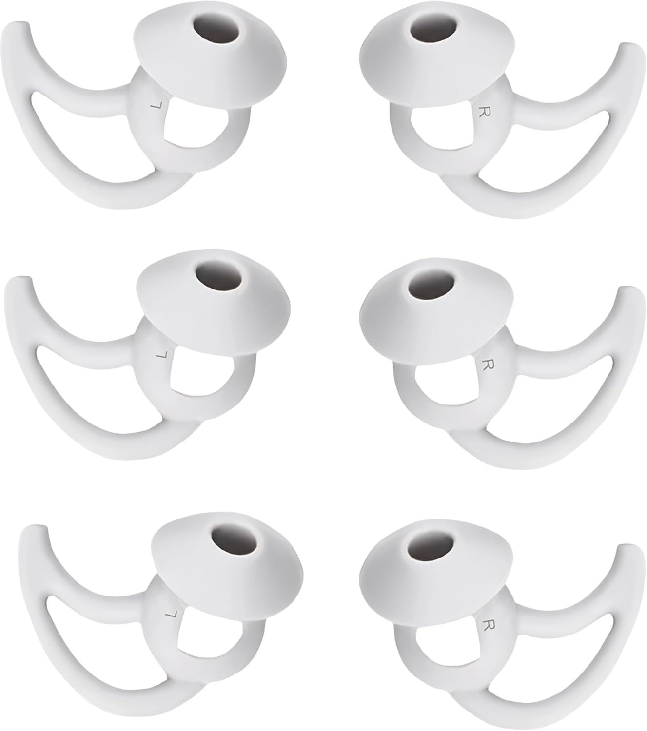 3 Pairs Earbuds Replacement Tips Large，Silver Earbud Tips ，Silicone Eartips Compatible with Bose QuietComfort and Sport Earphones