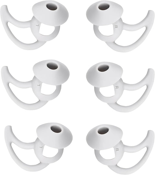 3 Pairs Earbuds Replacement Tips Large，Silver Earbud Tips ，Silicone Eartips Compatible with Bose QuietComfort and Sport Earphones