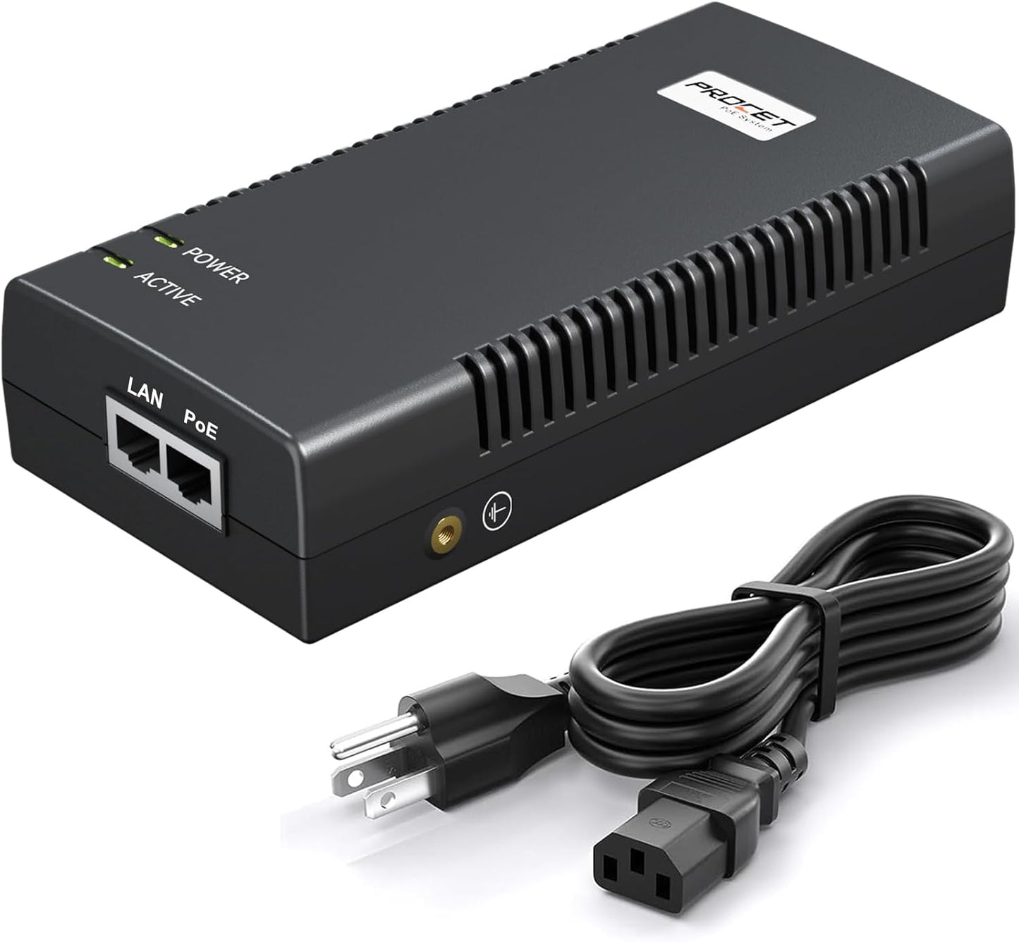 PROCET Gigabit PoE Iniector 90W PoE++ Power Injector with 6KV Surge Protector, IEEE802.3af/at Compliant for PTZ Camera, PoS System, Kiosk, Wireless AP, IP Cameras, PT-PSE106GBR-L
