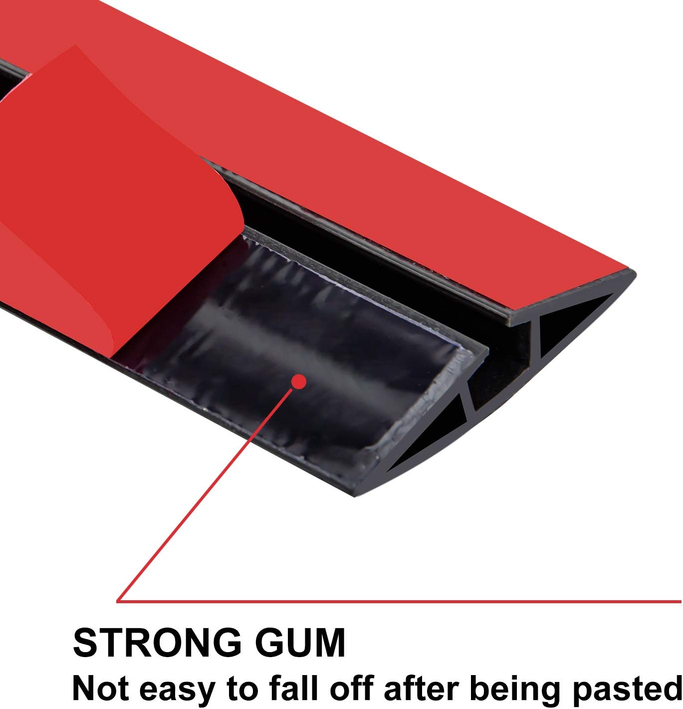 20Ft Floor Cord Cover Silicone Cable Protector Easy to Install Wire Organizer and Hider for Home, Office, Garage (Black-2PCS 10Ft, Total 20Ft)