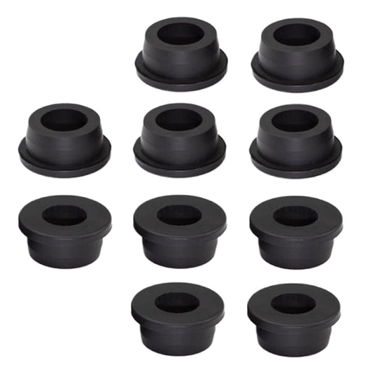 10 pcs 3/4" Drill Hole，3/8" ID Black Silicone Top hat Rubber Grommets for Wiring，Automotive，Firewall，Hole Plug，Desk，Screw，Water and Gas Pipe，Drain，House Siding，Cable Bushing，Glass，Wire Plug