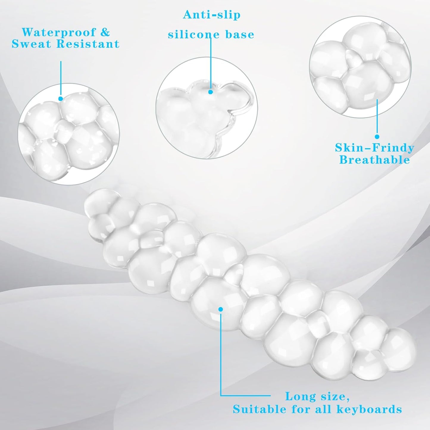 Gel Cloud Keyboard Wrist Rest, Cute Wrist Support and Arm Support Keyboard Rest for Keyboard Typing Pain Relief，Suitable for Office/Computer/Laptop/Gaming（Keyboard Wrist Rest White ）