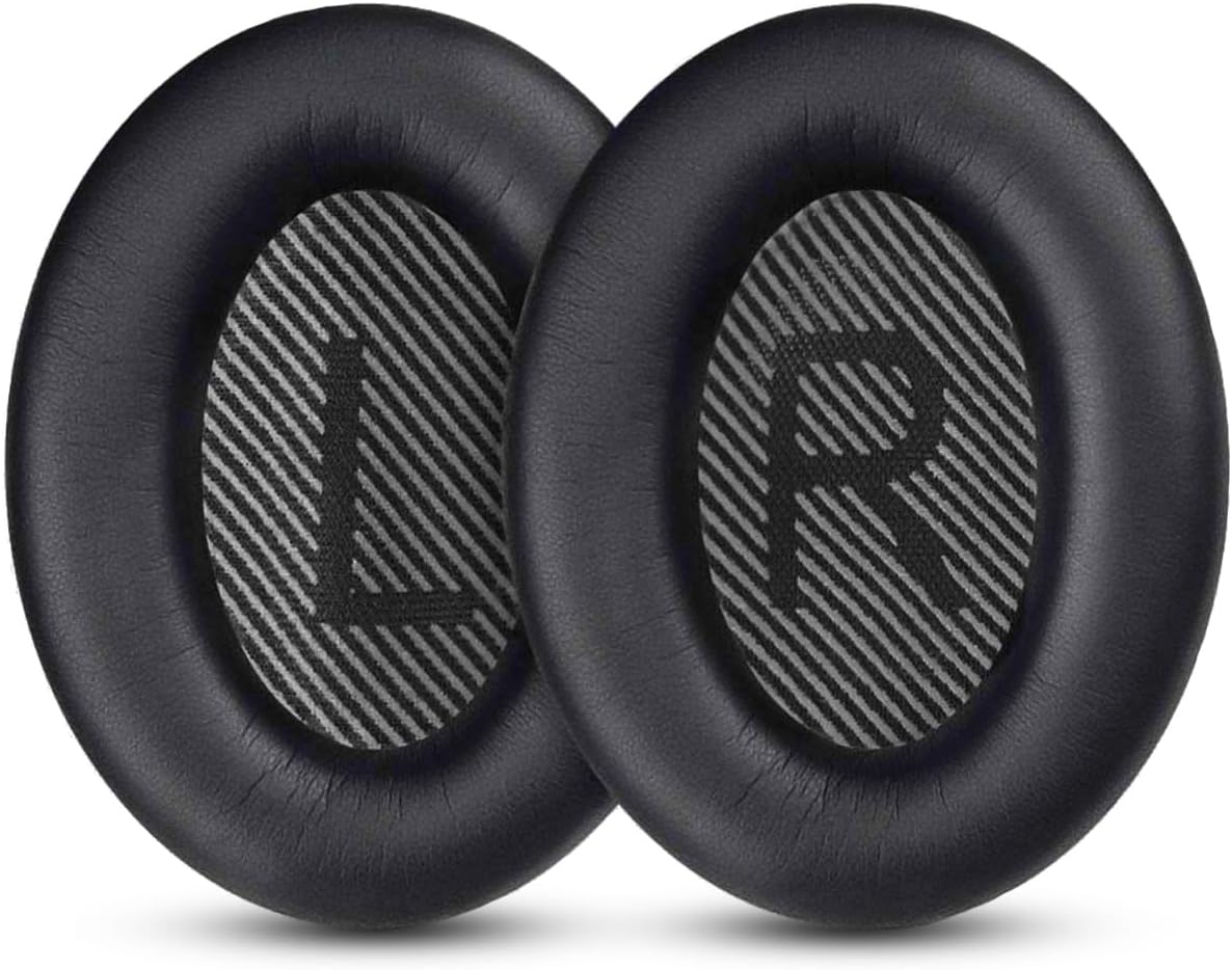 Replacement Earpads Cushions for Bose QuietComfort 35 (QC35) & Quiet Comfort 35 II (QC35 ii) Headphones, Ear Pads with Softer Leather, Noise Isolation Foam, Comfortable Thickness