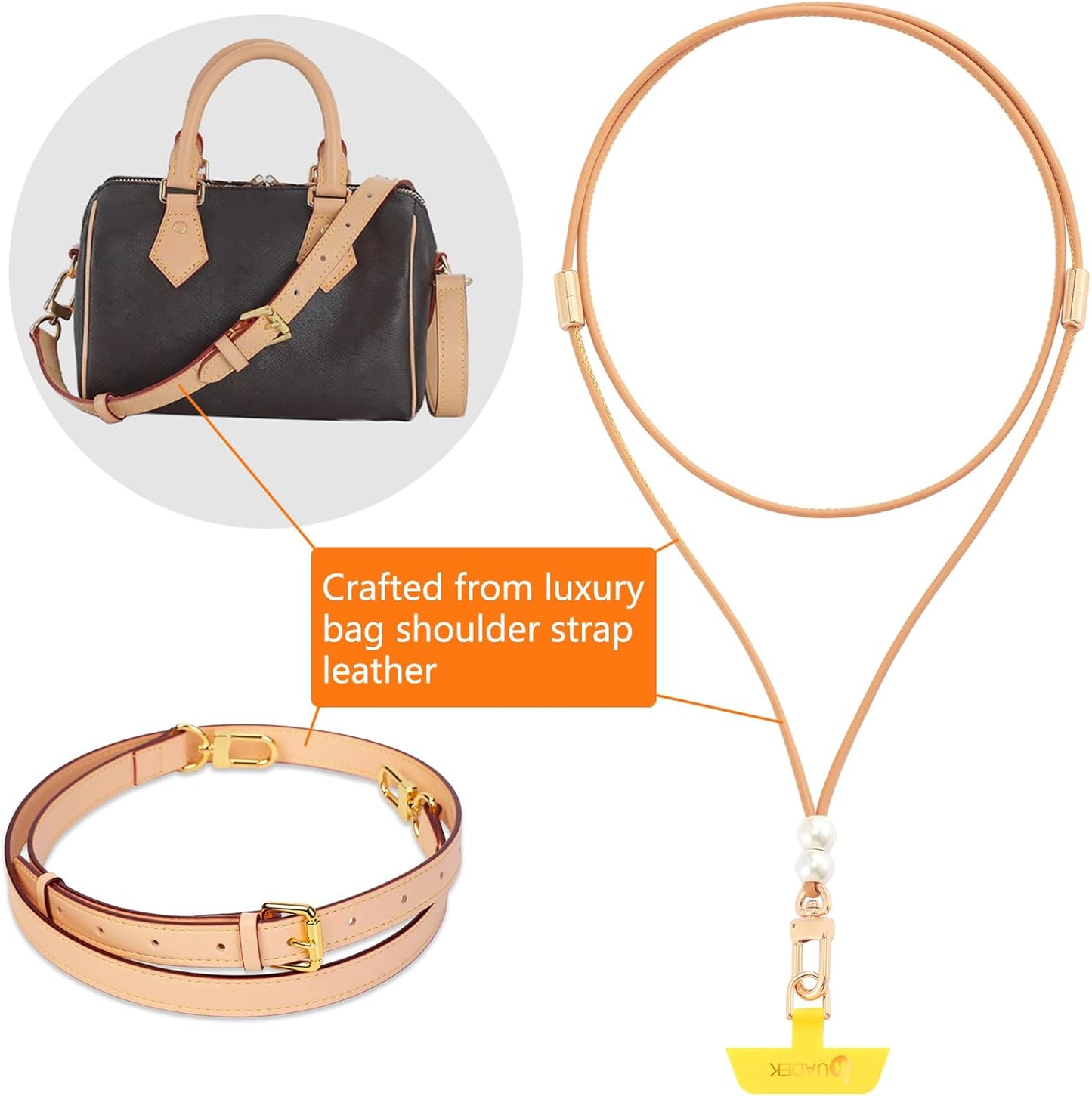 cell phone lanyard Detachable Phone Chain Strap Leather 2-in-1 phone wrist strap