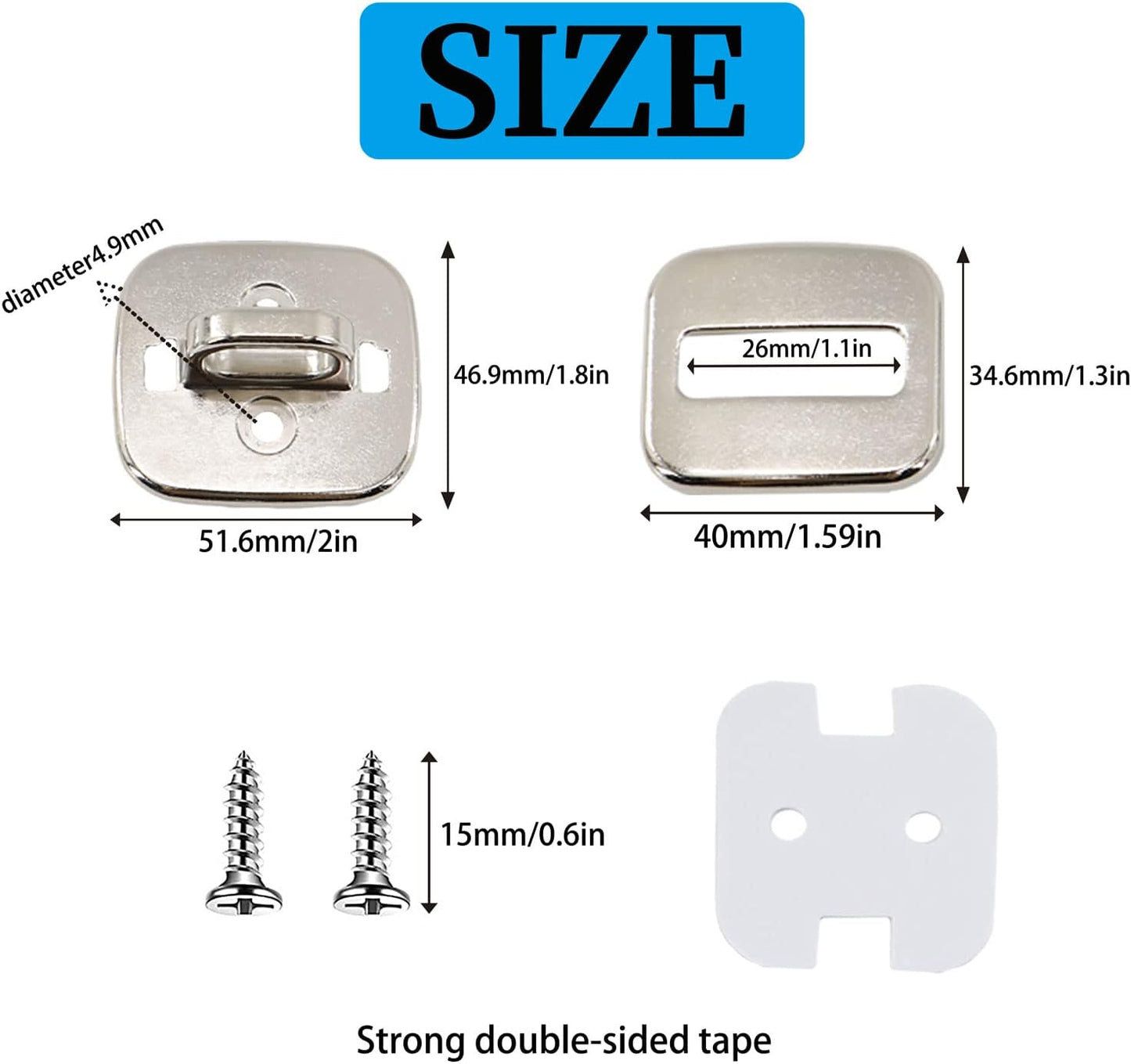 3 Pack Anti Theft Self Adhesive Security Plate for Cables to Lock Down Laptops, Mac Book, Tablets, iPad, or Other Computer