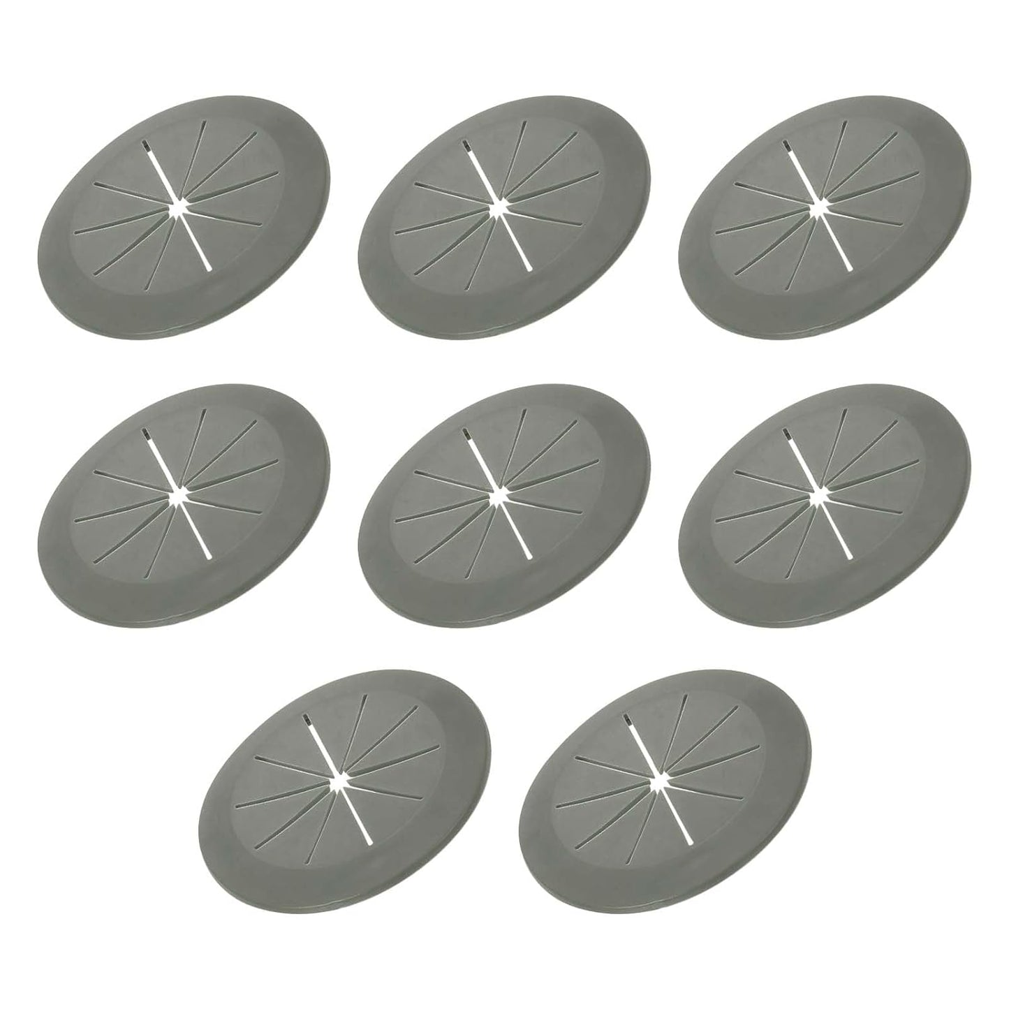 PATIKIL Desk Grommet 2-1/16", 8 Pcs Round Cable Grommet Cord Hole Cover with Adhesive Tape Flexible Table Wire Organizer for Office Home Table Countertop, Gray