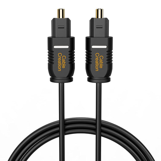CableCreation Optical Digital Audio Cable 15FT 2-Pack, Thin Fiber Optic Toslink Gold Plated Optical S/PDIF Cord for Home Theater, Sound Bar, TV, PS4, Xbox, DVD/CD Player, Game Console& More, Black
