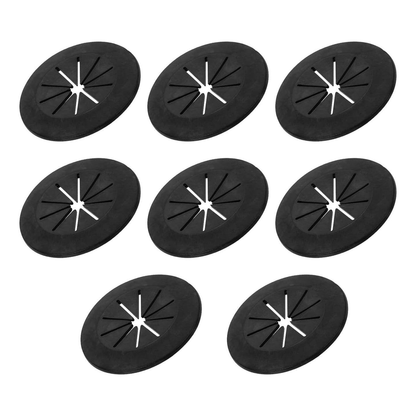 PATIKIL Desk Grommet 1-9/16", 8 Pcs Round Cable Grommet Cord Hole Cover with Adhesive Tape Flexible Table Wire Organizer for Office Home Table Countertop, Black