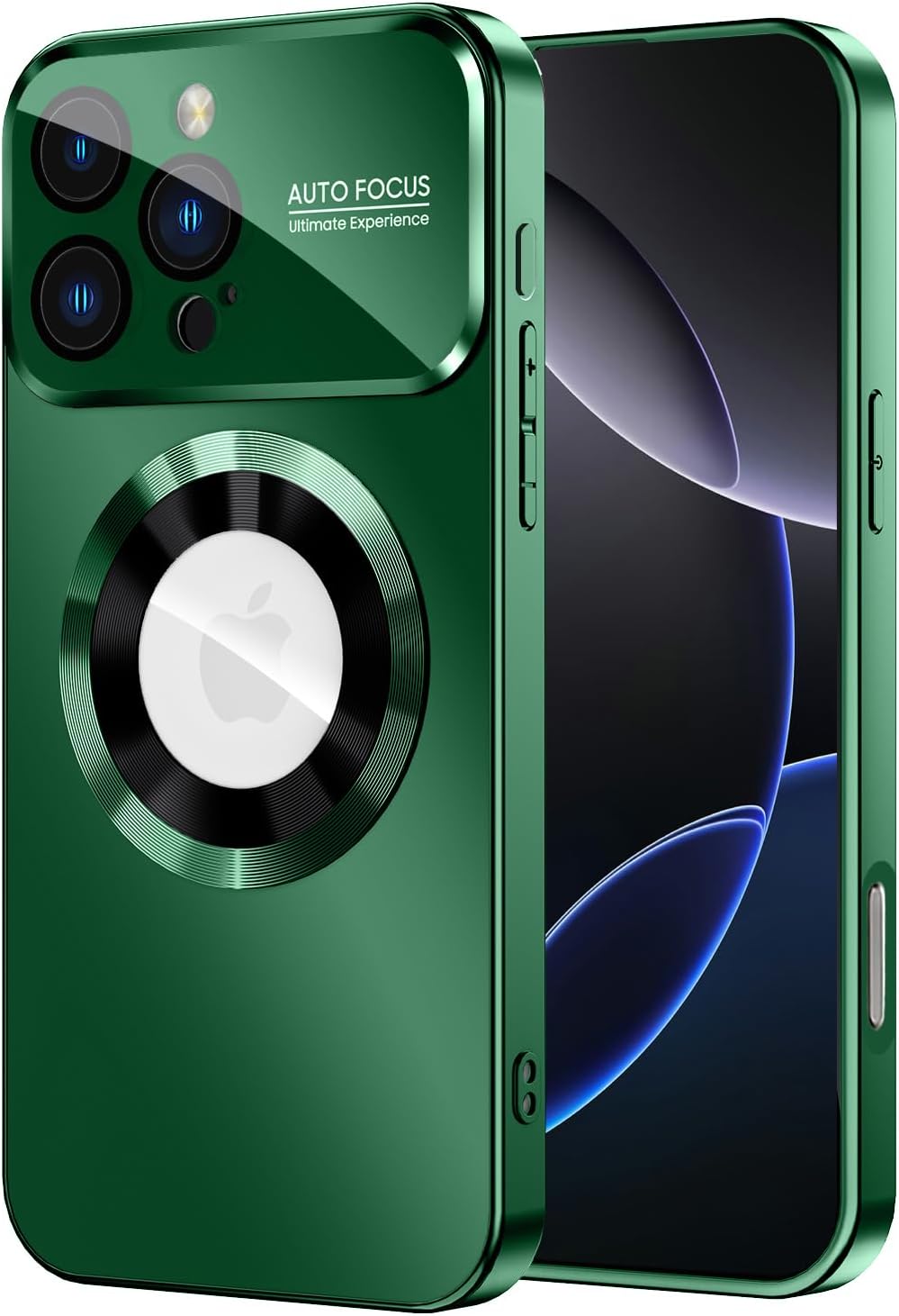 Magnetic for iPhone 16 Pro Max Case, Compatible with MagSafe, Built-in Camera Lens Protector, Logo View, Military Grade Drop Protection Phone Cover, Green