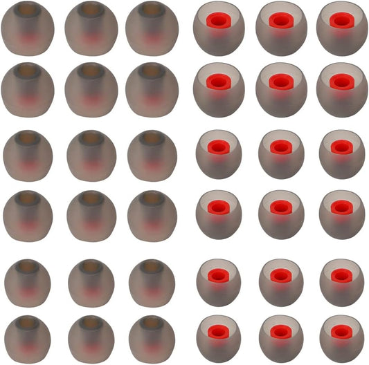 Replacement Earbud Tips Silicone Ear Tips for in- Ear Headphones Eartips Tips (Inner Hole from 3.8mm-5.5mm Earphones) Earbud Replacement Tips Earbuds Cap 18 Pairs S M L