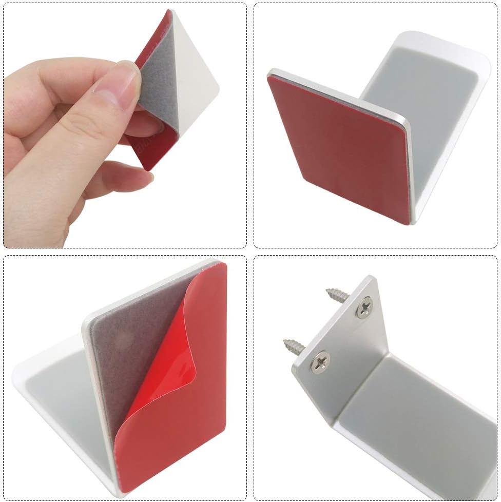 SourceTon 2 Packs Aluminum Headphone Stand Hanger and 6 Cable Clips, 2 Headset Holder Mount (Black and Silver) and 6 Cable Organizers with Strong Adhesive Tape and Screws for Headphones