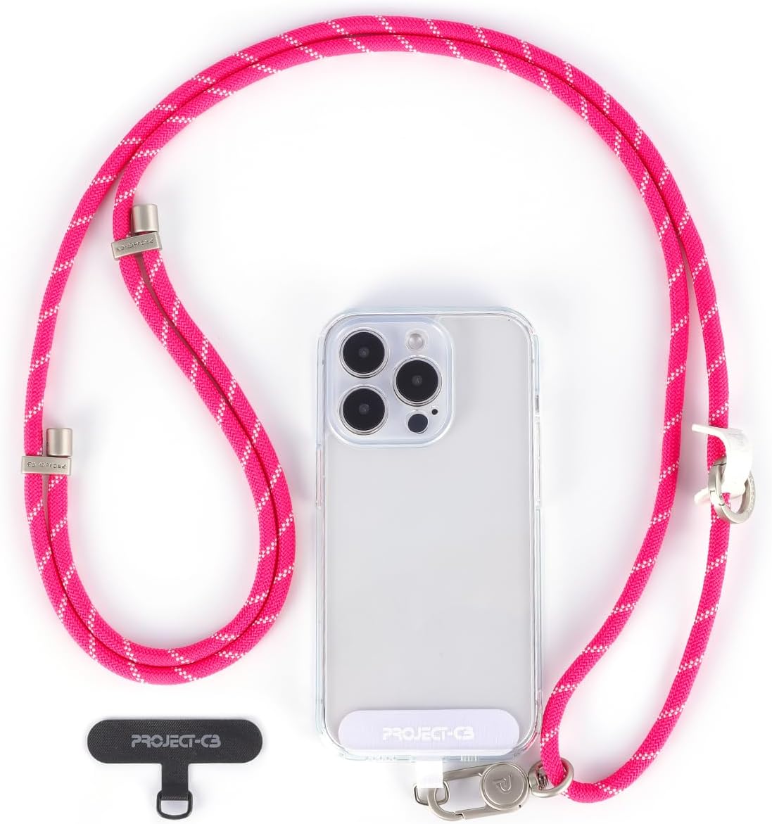 project-cb Cell Phone Lanyard 1,Phone Tether Tab 2,Crossbody Strap,Lanyards for Around the Neck,Adjustable Strap 80-160cm (Magenta-S)