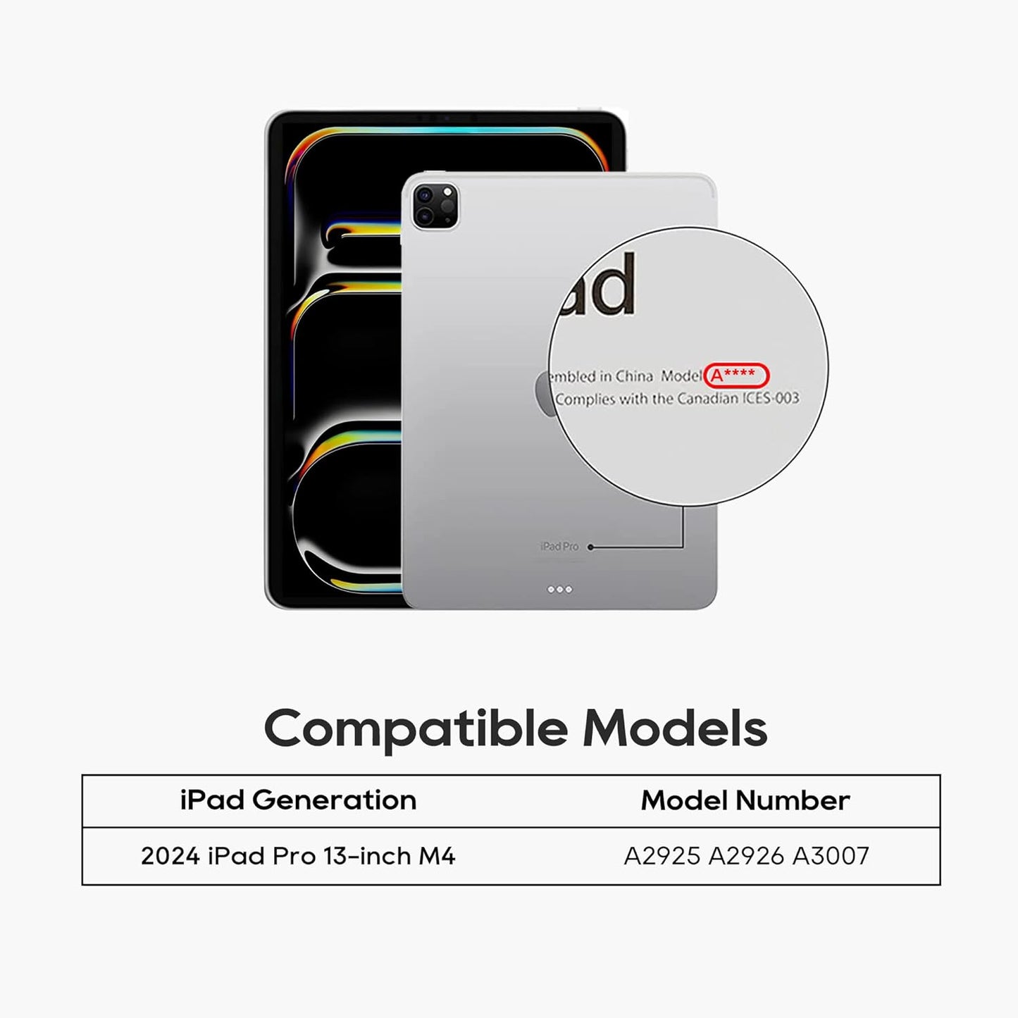 Detachable Keyboard Case for Apple iPad Pro 13 inch (M4) 2024: Wireless Backlit Keyboard with Trackpad, Magnetic Protective Cover