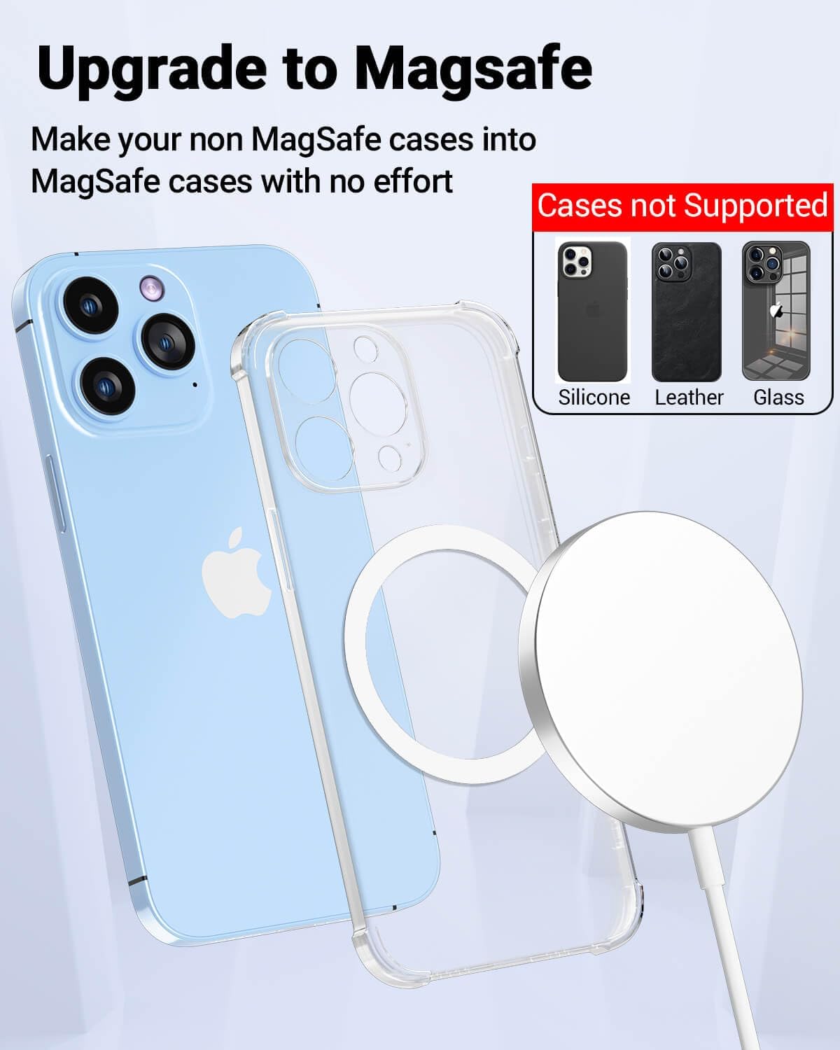 Metal Rings 10PCS,Ultra-Thin(0.4mm) for MagSafe Sticker,Magnetic Adapter,Phone Cases&Wireless Charger,Compatible with iPhone 16/15/14/13,Galaxy S24/S23/S22/Kindle(White 10PCS)