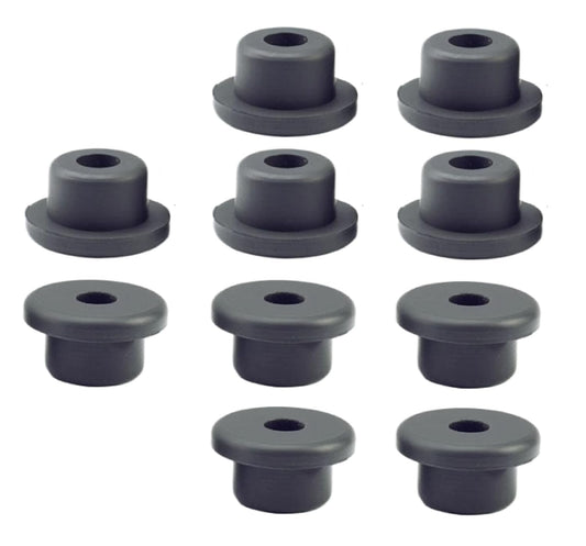 10 pcs 13/16" Drill Hole，3/8" ID Black Silicone Top hat Rubber Grommets for Wiring，Automotive，Firewall，Hole Plug，Desk，Screw，Water and Gas Pipe，Drain，House Siding，Cable Bushing，Glass，Wire Plug