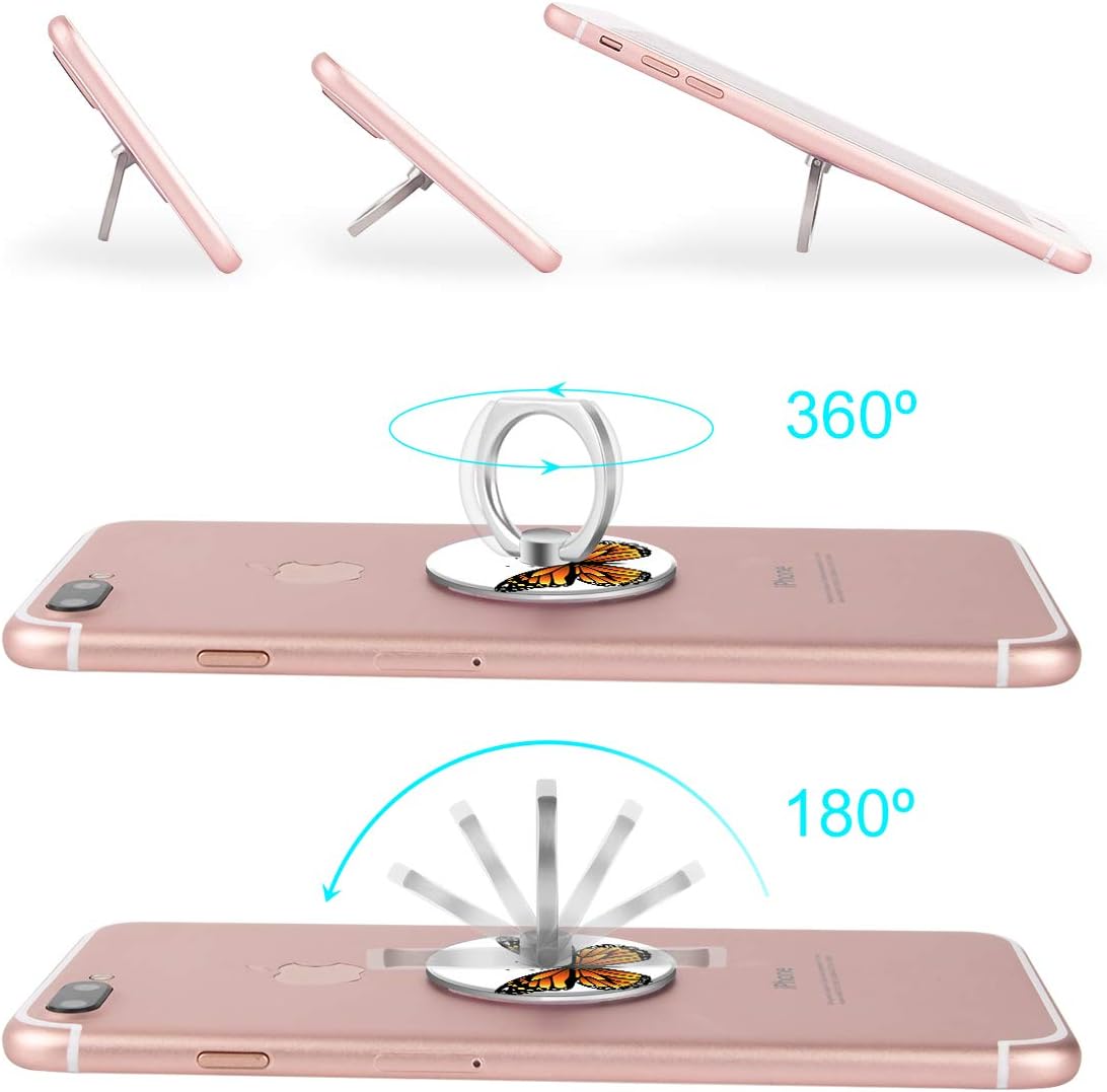 Bonoma Finger Ring Stand, 3 Pack Butterfly 360 Degree Rotation Phone Ring Stand Grip Holder Compatible with Smartphones and Tablets