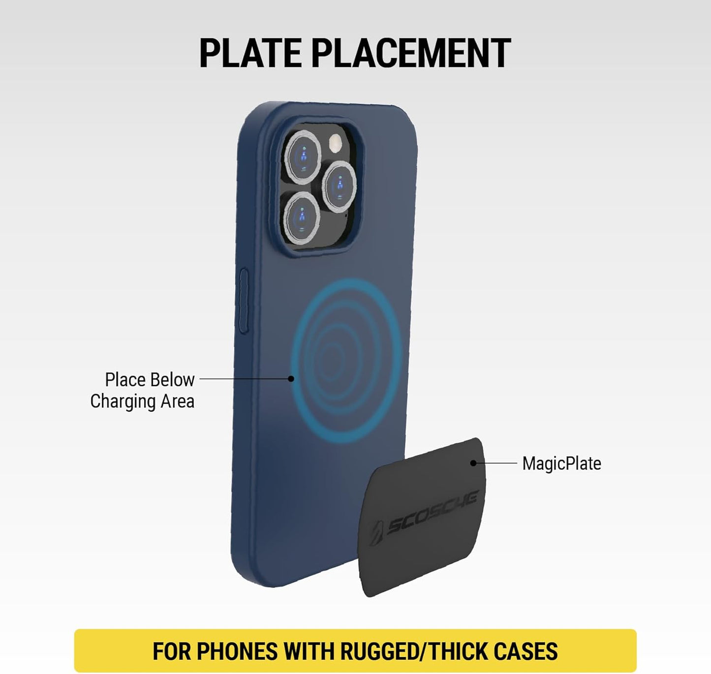 Scosche MAGRKSRI MagicMount Replacement Metal Plate Kit for Phone, Metal Plates for Magnetic Mount Cell Phone Holder for Car, Universal with All Devices and Phone Case, Silver