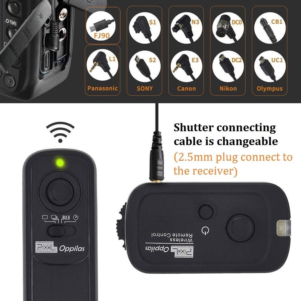Pixel DSLR Wireless Shutter Release Remote Control L1 for Panasonic RM-L1AM S5 S1 G95 G91 G90 G9 G10 G70 GH3 GH4 GH5 GH6 GX7 G85 G81 FZ50K FZ100 FZ200 FZ1000 FZ2500 FZ2000 FZ330 FZ30GX7 Remote Shutter