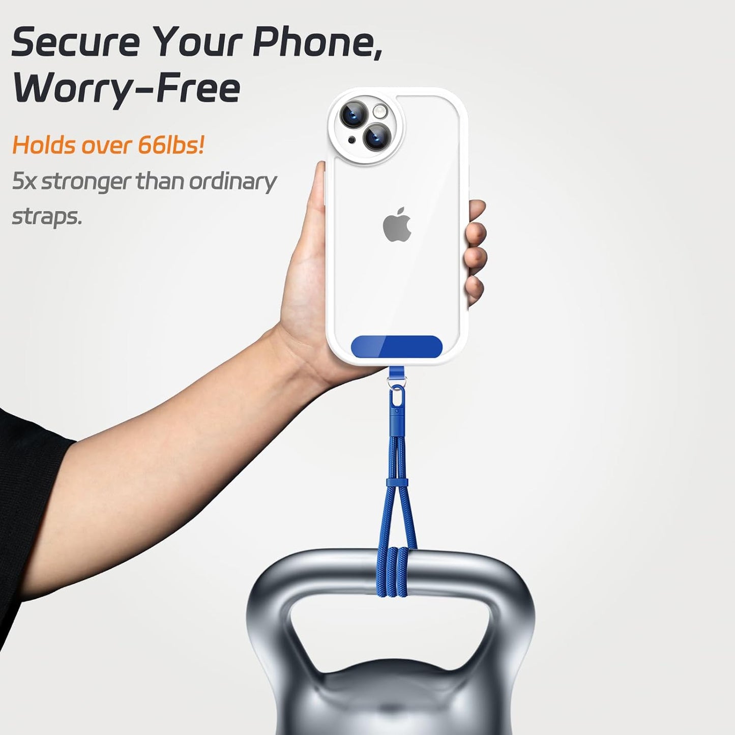 3 Pack Phone Lanyard,1×Phone crossbody strap,1×Phone Neck Strap,1×Wrist Strap,3×Tether Tabs,Universal Cell Phone Multifuctional Patch Polyester Lanyards(Blue)