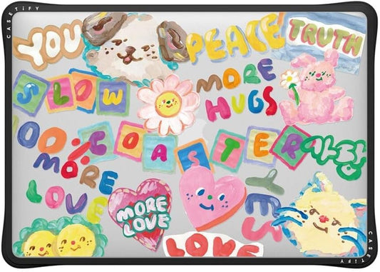 CASETiFY Impact MacBook Air 13" (M1/Intel) Case [Cushioned Impact Corners/Scratch-Resistant/Anti-Slip Grip] - SLOWCOASTER Sticker - Clear Black