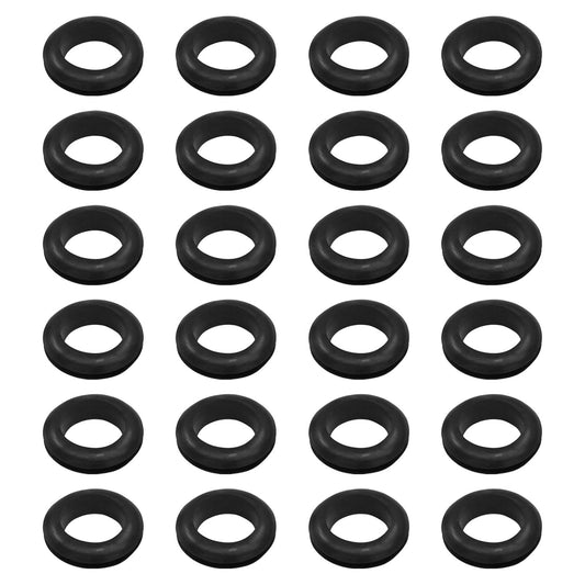 24 Pcs Rubber Grommets, 5/8" Inside Diameter 3/4" Drill Hole Rubber Wire Grommets O Ring Grommets for Wire, Firewall, Cables, Plugs, Automotive(Black)