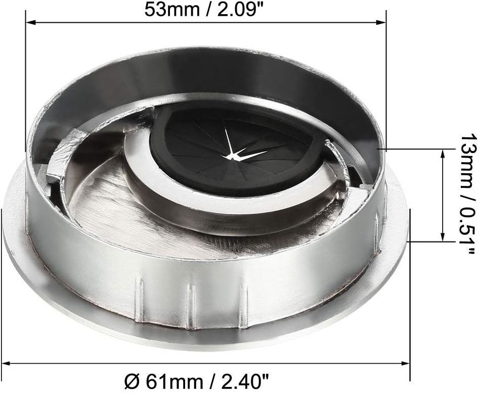 uxcell Cable Hole Cover, 2.1Inch/53mm Zinc Alloy Desk Wire Cord Cable Grommets Hole Cover for Office PC Desk Cable Cord Organizer, 4 Pcs Silver Tone