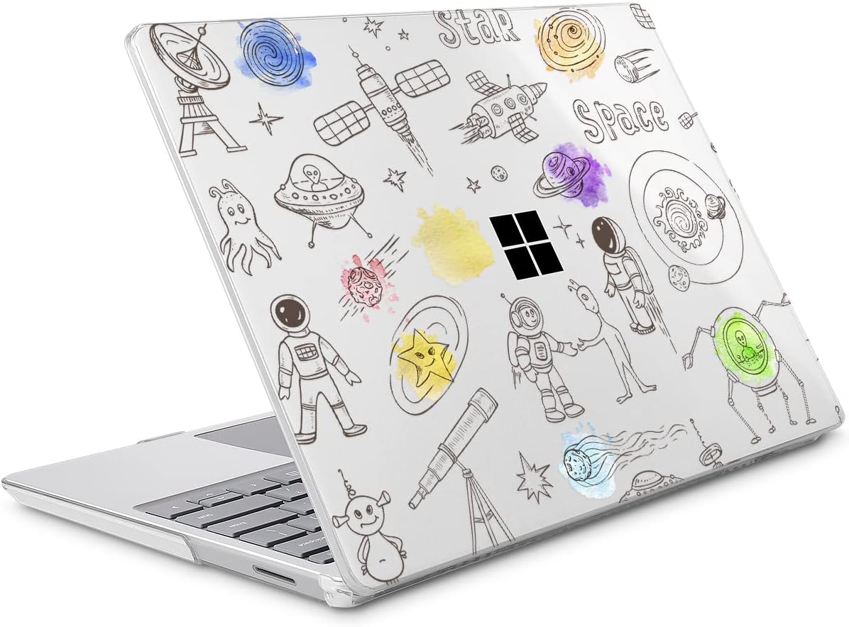 Tuiklol Case for 15 Inch Microsoft Surface Laptop 5/4/3 2022-2020, Model 1979/1953/1872/1873 Hard Shell Cover, Keyboard Cover+Screen Protector+Dust Plugs,Astronaut