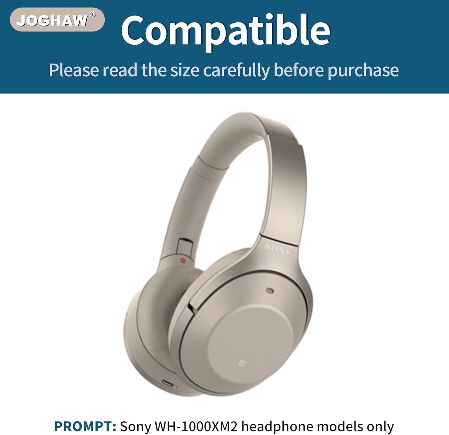 Replacement Ear Pads for Headphones - Compatible for Sony MDR-1000x/WH-1000xm2 | Premium Protein Leather Cushions with Soft Memory Foam for Comfort - Black