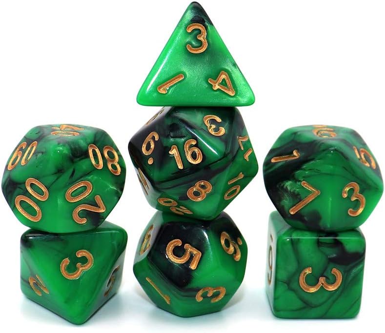 Polyhedral D&D Dice Set-5 Pack Double-Colors Dice Sets Compatible with Dungeons and Dragons DND Role Playing Game RPG MTG Games Dice with D4 D6 D8 D10 D% D12 D20 (5 Colors Set)