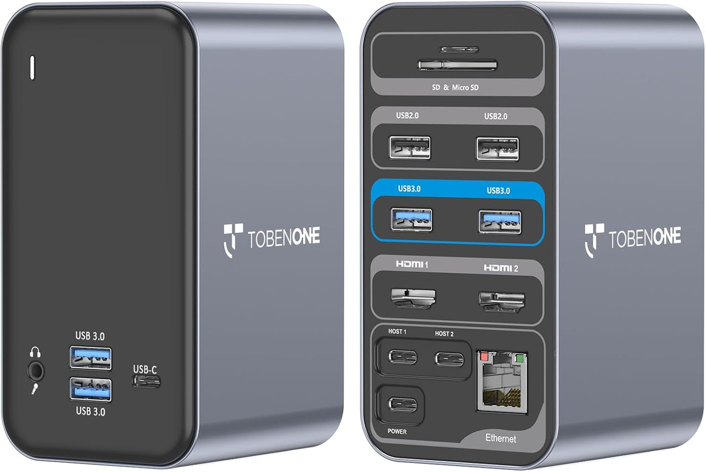 USB C Docking Station Dual Monitor for MacBook Pro, 15 in 2 USB C Laptop Docking Station Dual Monitor HDMI for MacBook Pro/Air with 2 4K HDMI Display, 6 USB A,USB C, SD&Micro SD,LAN, 87W PD 3.0